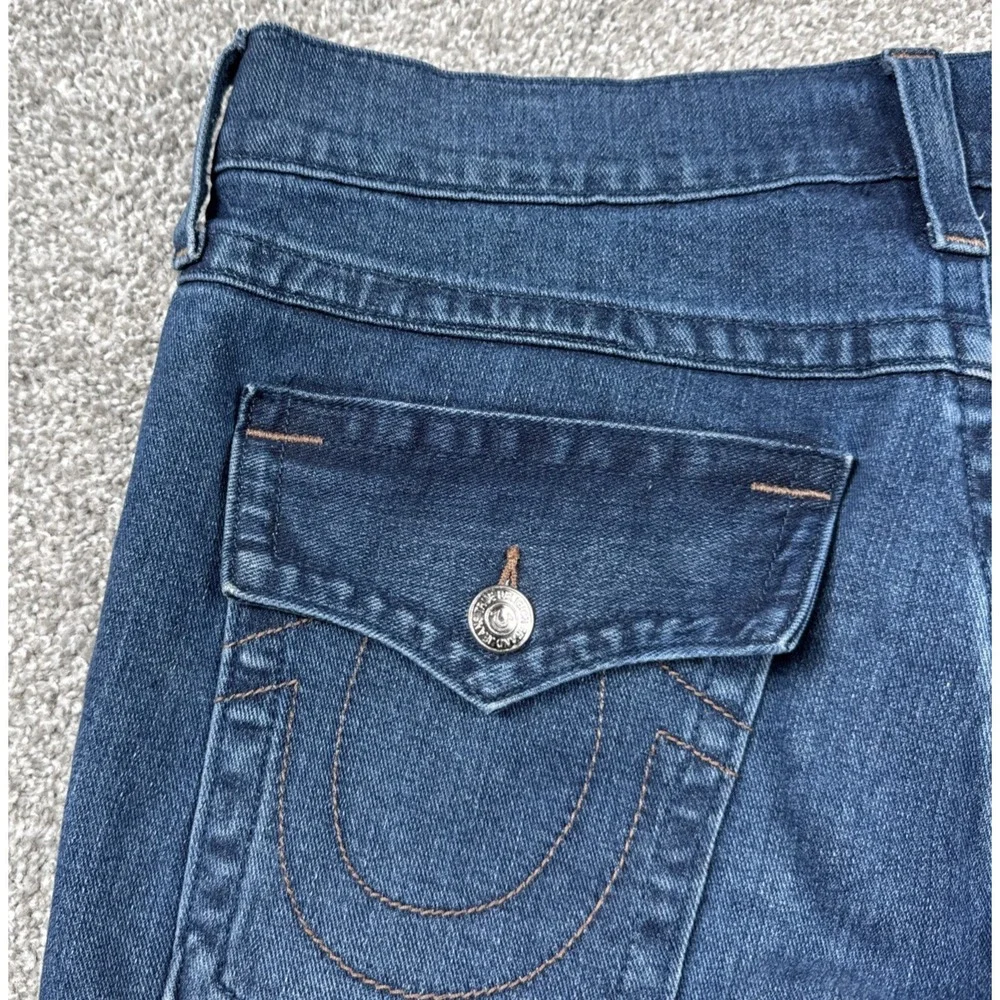 True Religion Rocco Jeans Men's 34 Blue Relaxed Skinny Stretch Denim